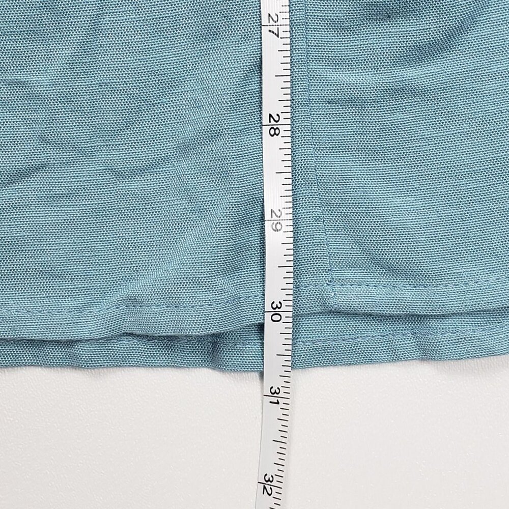 Japna Linen Blend Midi Dress Womens Small Blue Puff Sleeve Milkmaid Babydoll NWT - Picture 9 of 16